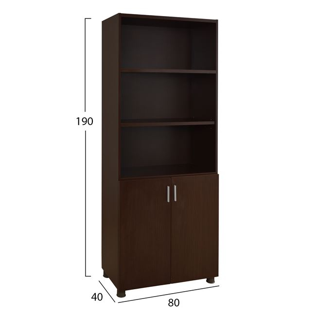 ΒΙΒΛΙΟΘΗΚΗ ΓΡΑΦΕΙΟΥ VANCE ΕΠΑΓΓΕΛΜΑΤΙΚΗ WENGE HM2055.12 80Χ40Χ190Υ εκ. 1τμχ - Image 2