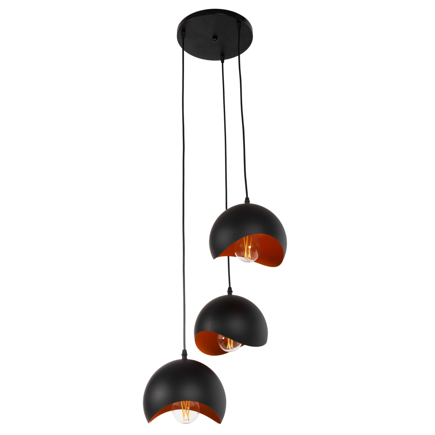 ΦΩΤΙΣΤΙΚΟ ΟΡΟΦΗΣ 3-ΦΩΤΟ HM4166.01 ΜΕΤΑΛΛΙΚΕΣ ΣΦΑΙΡΕΣ ΜΑΥΡΟ-ΠΟΡΤΟΚΑΛΙ Φ20x112Υ 1τμχ - Image 3