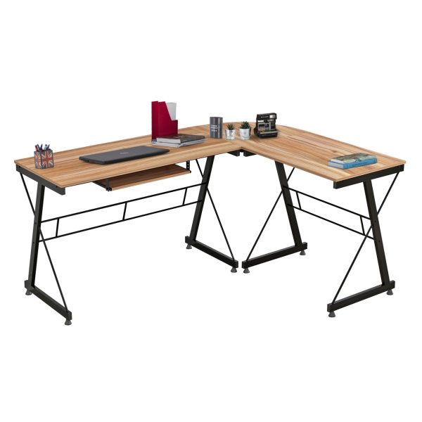 ΓΩΝΙΑΚΟ ΓΡΑΦΕΙΟ WALNUT ΕΠΙΦΑΝΕΙΑ ΜΕ ΜΕΤΑΛΛΙΚΟ ΣΚΕΛΕΤΟ HM2127.02 158Χ120Χ74εκ. 1τμχ