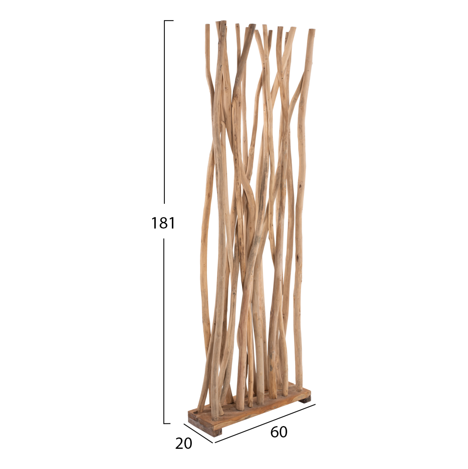 ΠΑΡΑΒΑΝ HM9371 ΑΠΟ ΜΑΣΙΦ ΞΥΛΟ ΤEAK ΦΥΣΙΚΟ 60x20x181 ΕΚ. 1τμχ - Image 2