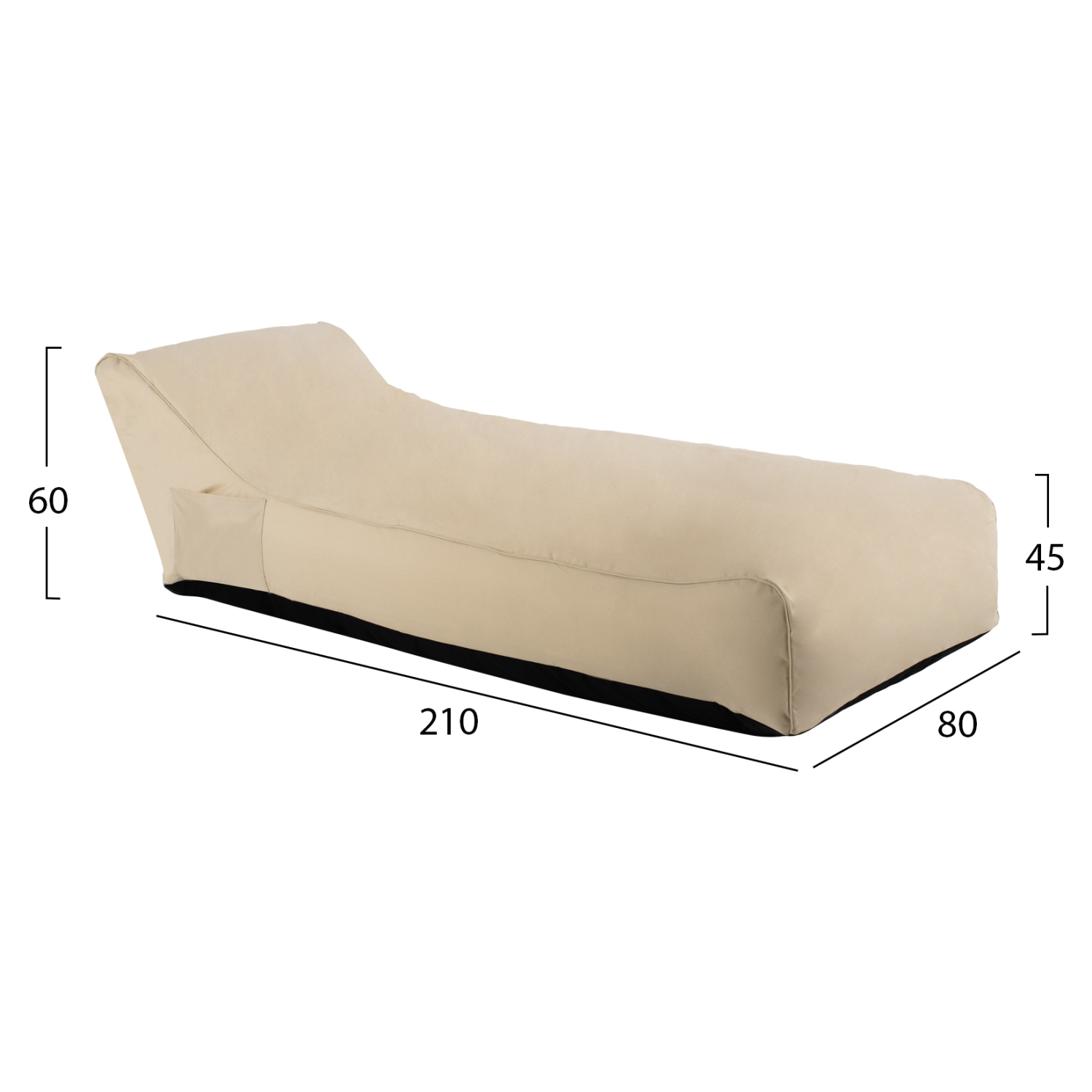 ΠΟΥΦ TANEA HM5807.01 ΜΠΕΖ ΜΕ UV PROTECTION 80x210x45-60 εκ. 1τμχ - Image 2