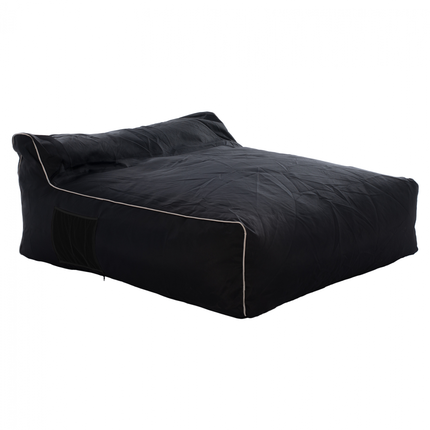 ΠΟΥΦ YAMIN ΔΥΟ ΑΤΟΜΩΝ ΜΕ TEXTILENE 600gr/m2 2X1 ΜΑΥΡΟ ΚΑΙ ΛΕΥΚΟ ΡΕΛΙ HM5773.12 140x140x40-60Υ εκ. 1τμχ