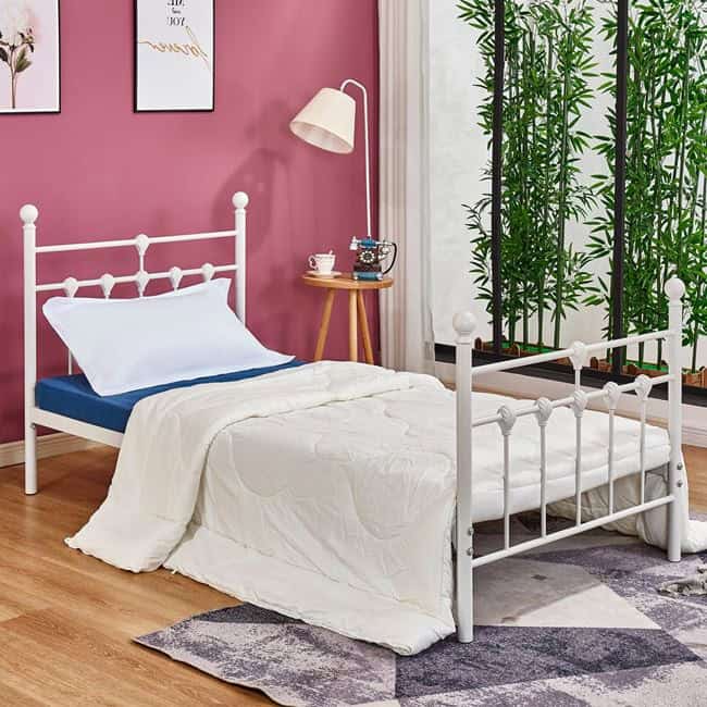 ΚΡΕΒΑΤΙ ΜΕΤΑΛΛΙΚΟ JACINDA 90x190 εκ. ΛΕΥΚΟ ΧΡΩΜΑ HM574.02 1τμχ