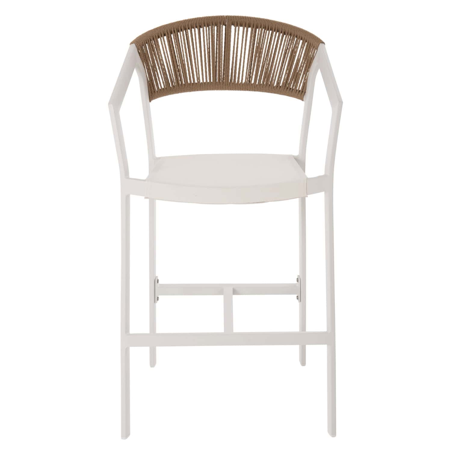 ΣΚΑΜΠΟ ΑΛΟΥΜΙΝΙΟΥ MIRI ΛΕΥΚΟ HM5892.32 ΜΕΣ. ΥΨΟΥΣ-ΜE RATTAN & TΕΧΤLINE 57x57x99,5Yεκ. 1τμχ - Image 2