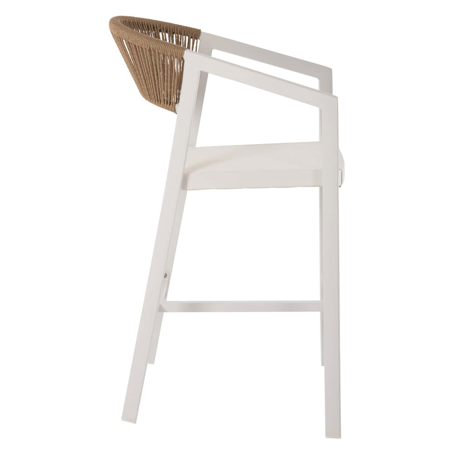 ΣΚΑΜΠΟ ΑΛΟΥΜΙΝΙΟΥ MIRI ΛΕΥΚΟ HM5892.32 ΜΕΣ. ΥΨΟΥΣ-ΜE RATTAN & TΕΧΤLINE 57x57x99,5Yεκ. 1τμχ - Image 3