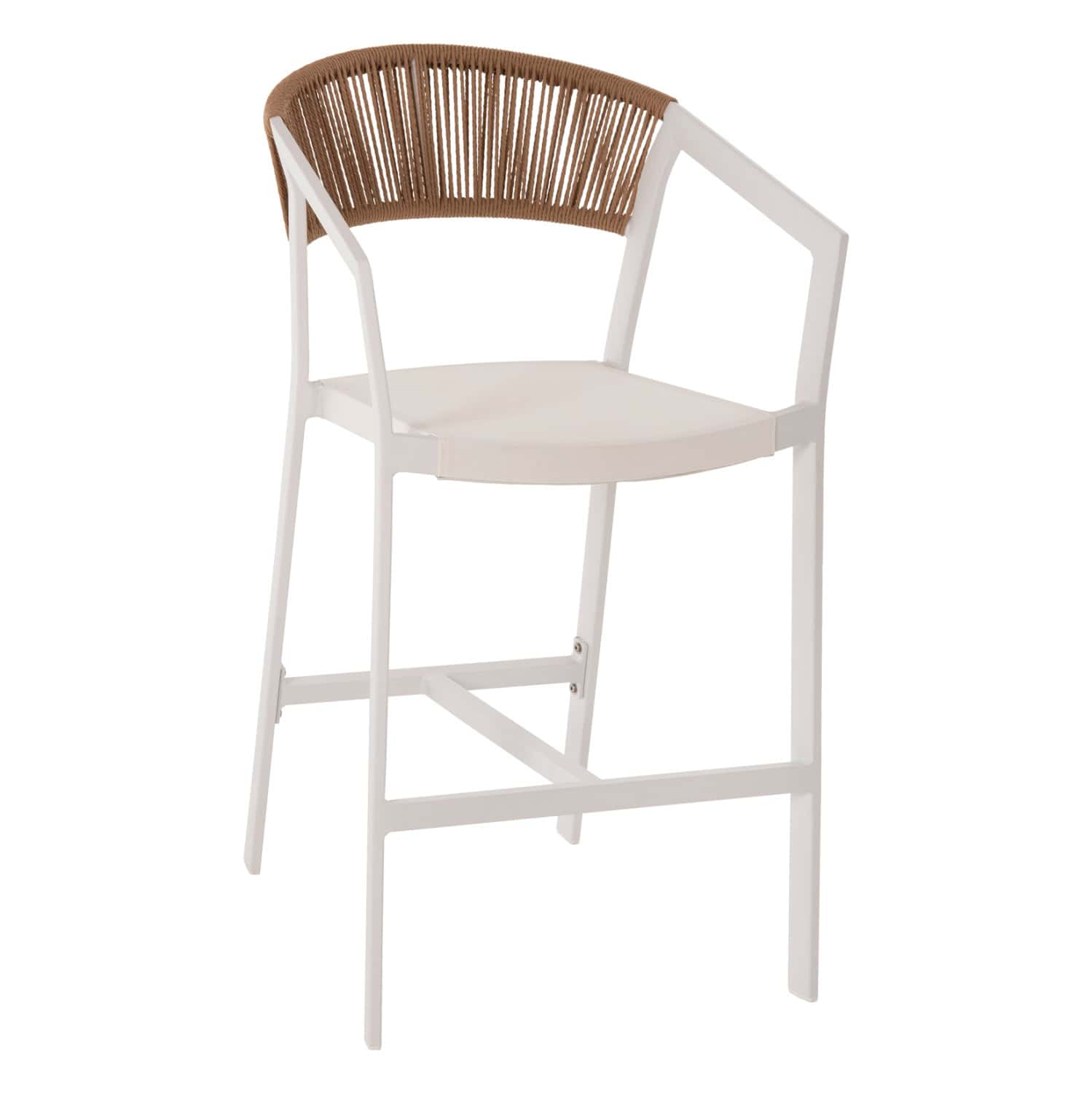 ΣΚΑΜΠΟ ΑΛΟΥΜΙΝΙΟΥ MIRI ΛΕΥΚΟ HM5892.32 ΜΕΣ. ΥΨΟΥΣ-ΜE RATTAN & TΕΧΤLINE 57x57x99,5Yεκ. 1τμχ