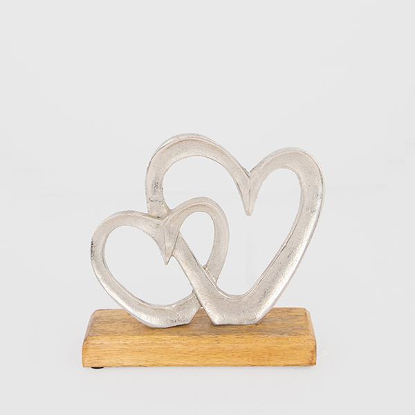 ΔΙΑΚΟΣΜΗΤΙΚΟ ΚΑΡΔΙΕΣ ΞΥΛΟ-ΜΕΤΑΛΛΟ ΑΣΗΜΙ- ΦΥΣΙΚΟ 15x5x15cm