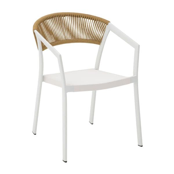 Πολυθρόνα Beluga Φυσικό με Λευκό Σκελετό 56 x 60 x 80