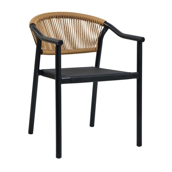 Πολυθρόνα Aloha-TX φυσικό με μαύρο σκελετό 55.5 x 60.5 x 77.5