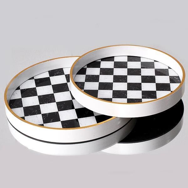 S/2 ΔΙΣΚΟI ΠΛΑΣΤΙΚΟΙ ΛΕΥΚΟΙ - ΜΑΥΡΟΙ 28x28x3cm / 24x24x3cm