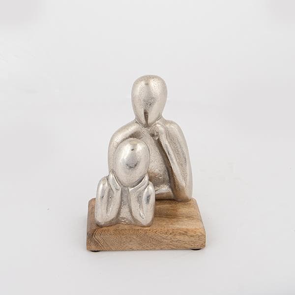 ΔΙΑΚΟΣΜΗΤΙΚΟ ΦΙΓΟΥΡΕΣ ΞΥΛΟ-ΜΕΤΑΛΛΟ ΑΣΗΜΙ- ΦΥΣΙΚΟ 13x8x18cm