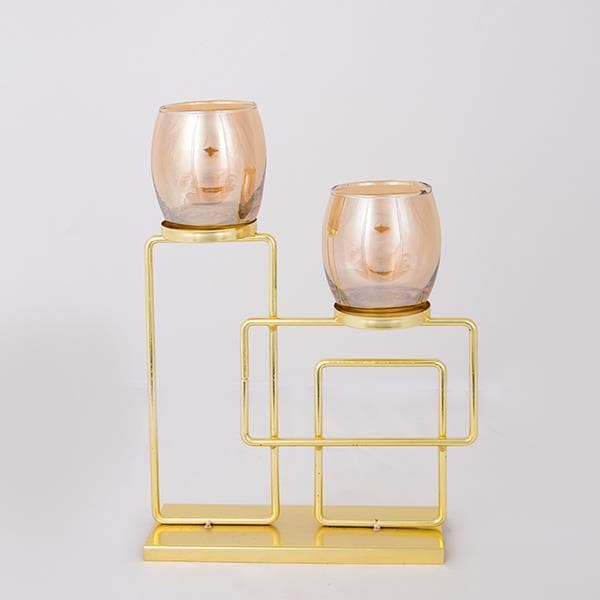 ΚΗΡΟΠΗΓΙΟ ΡΕΣΩ ΜΕ ΜΕΛΙ ΓΥΑΛΙ ΜΕΤΑΛΛΙΚO ΧΡΥΣΟ 2 ΘΕΣΕΙΣ 22.5x7.5x31.5cm