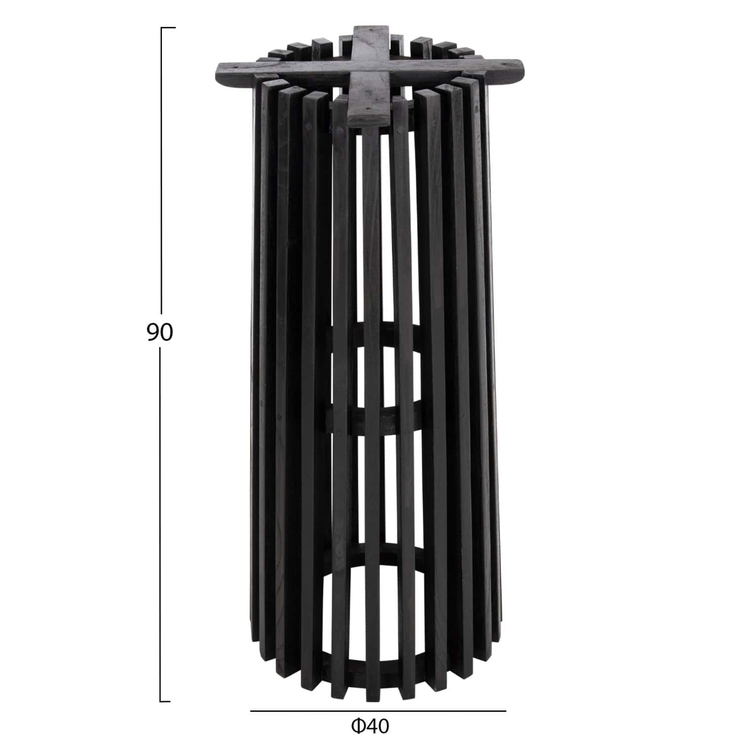 ΒΑΣΗ BAR STAND ΕΣΩΤ.ΧΩΡΟΥ ΜΕΣ.ΥΨΟΥΣ ΣΤΡΟΓΓΥΛΗ FRANTZ HM9857.12 MINDI ΞΥΛΟ ΣΕ ΜΑΥΡΟ Φ40x90Υεκ. 1τμχ - Image 2