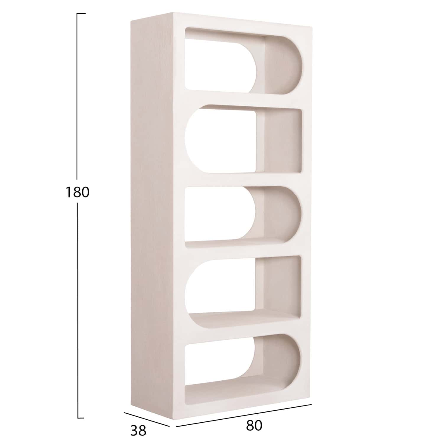 ΒΙΒΛΙΟΘΗΚΗ ΣΕΙΡΑ SANTORINI HM18062 MDF ΣΕ ΥΠΟΛΕΥΚΟ ΧΡΩΜΑ 80x38x180Yεκ. 1τμχ - Image 2