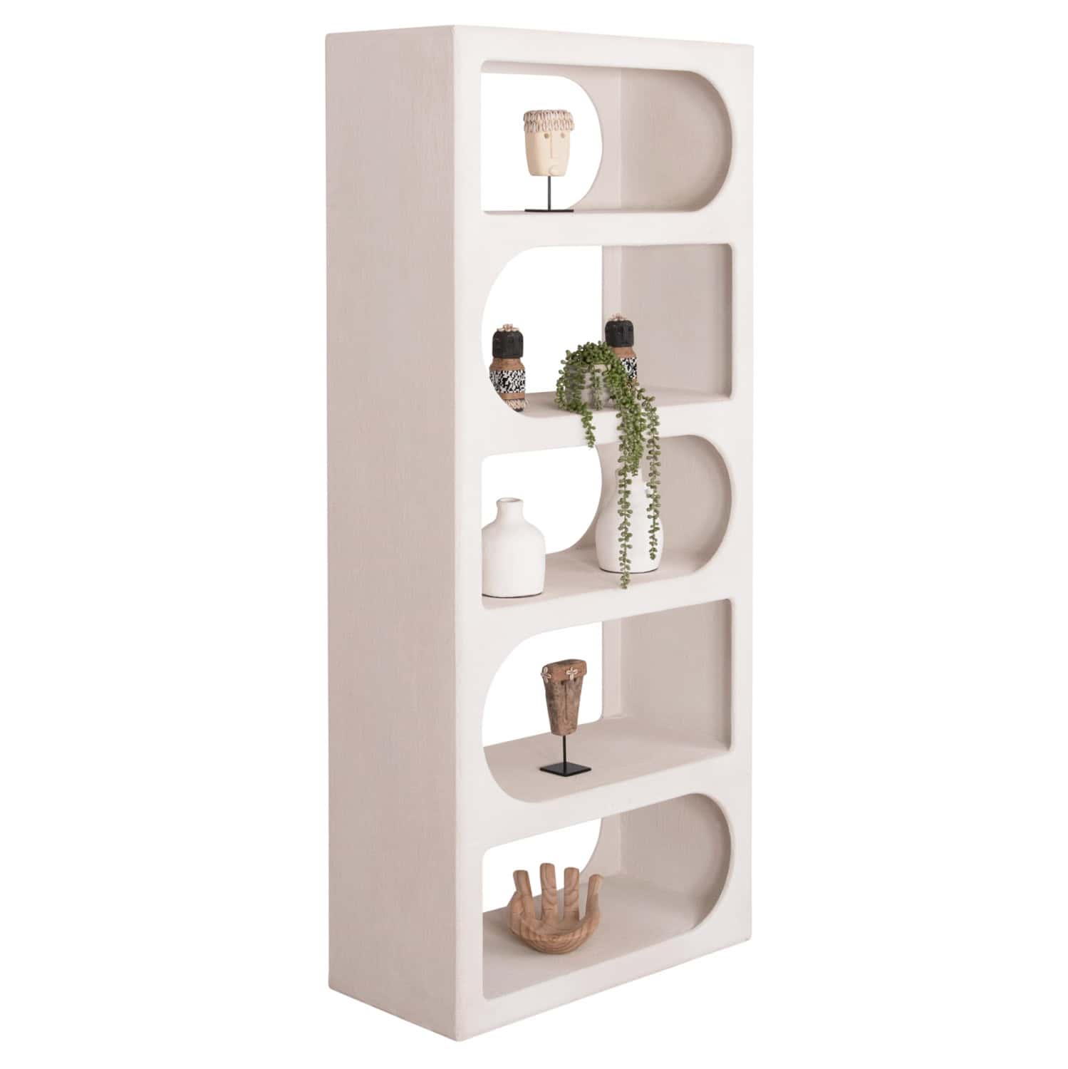 ΒΙΒΛΙΟΘΗΚΗ ΣΕΙΡΑ SANTORINI HM18062 MDF ΣΕ ΥΠΟΛΕΥΚΟ ΧΡΩΜΑ 80x38x180Yεκ. 1τμχ