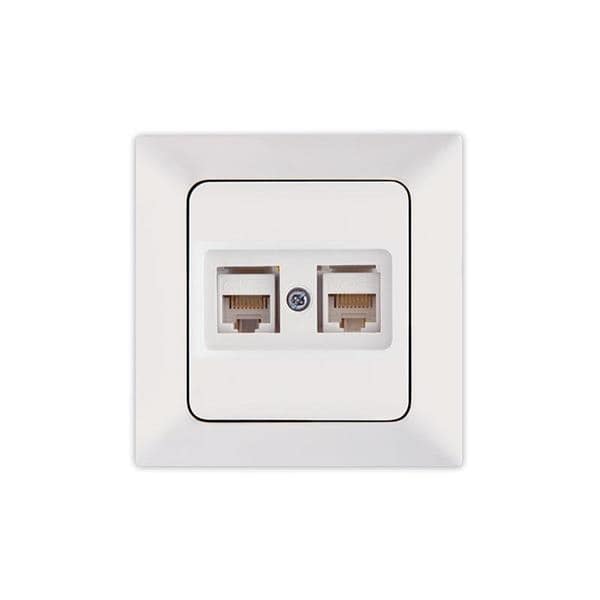 ΠΡΙΖΑ DATA CAT 6 RJ 45 ΔΙΠΛΗ ΛΕΥΚΗ