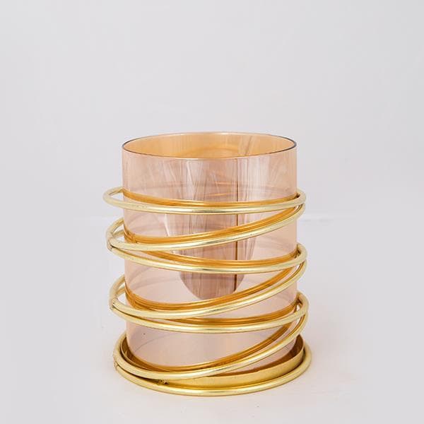 ΚΗΡΟΠΗΓΙΟ ΜΕ ΜΕΛΙ ΓΥΑΛΙ  ΜΕΤΑΛΛΙΚΟ ΧΡΥΣΟ 1 ΘΕΣΗ 13.5x13.5x15.5cm