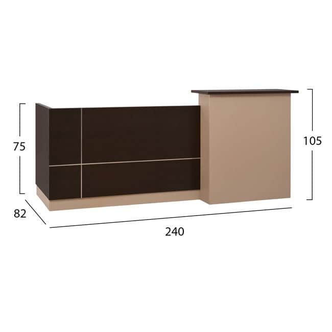 ΓΡΑΦΕΙΟ ΥΠΟΔΟΧΗΣ DALTON HM2068.01 ΜΕΛΑΜΙΝΗ ΣΕ WENGE-ΜΠΕΖ 240x80x106Υεκ. 1τμχ - Image 2