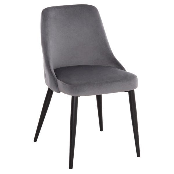 ΚΑΡΕΚΛΑ SERENITY HM8527.11 ΒΕΛΟΥΔΟ ΓΚΡΙ ΜΕ ΜΑΥΡΑ ΜΕΤΑΛΛΙΚΑ ΠΟΔΙΑ 51x54x83,5Υεκ. 2τμχ