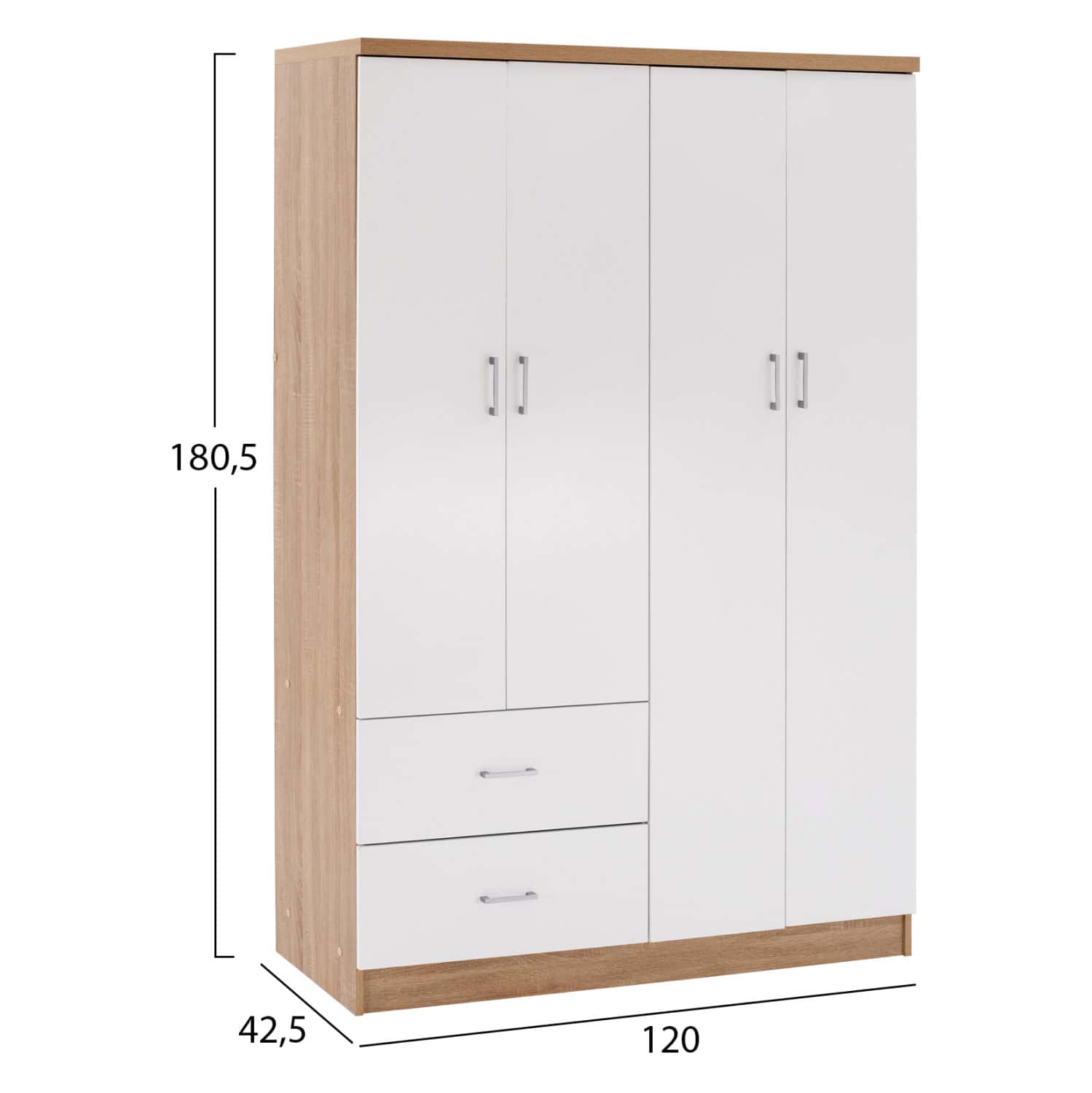 ΝΤΟΥΛΑΠΑ 4ΦΥΛΛΗ ME 2 ΣΥΡΤΑΡΙΑ BLAKELY HM339.06 SONAMA ΛΕΥΚΗ 120Χ42,5Χ180,5 εκ. 1τμχ - Image 2