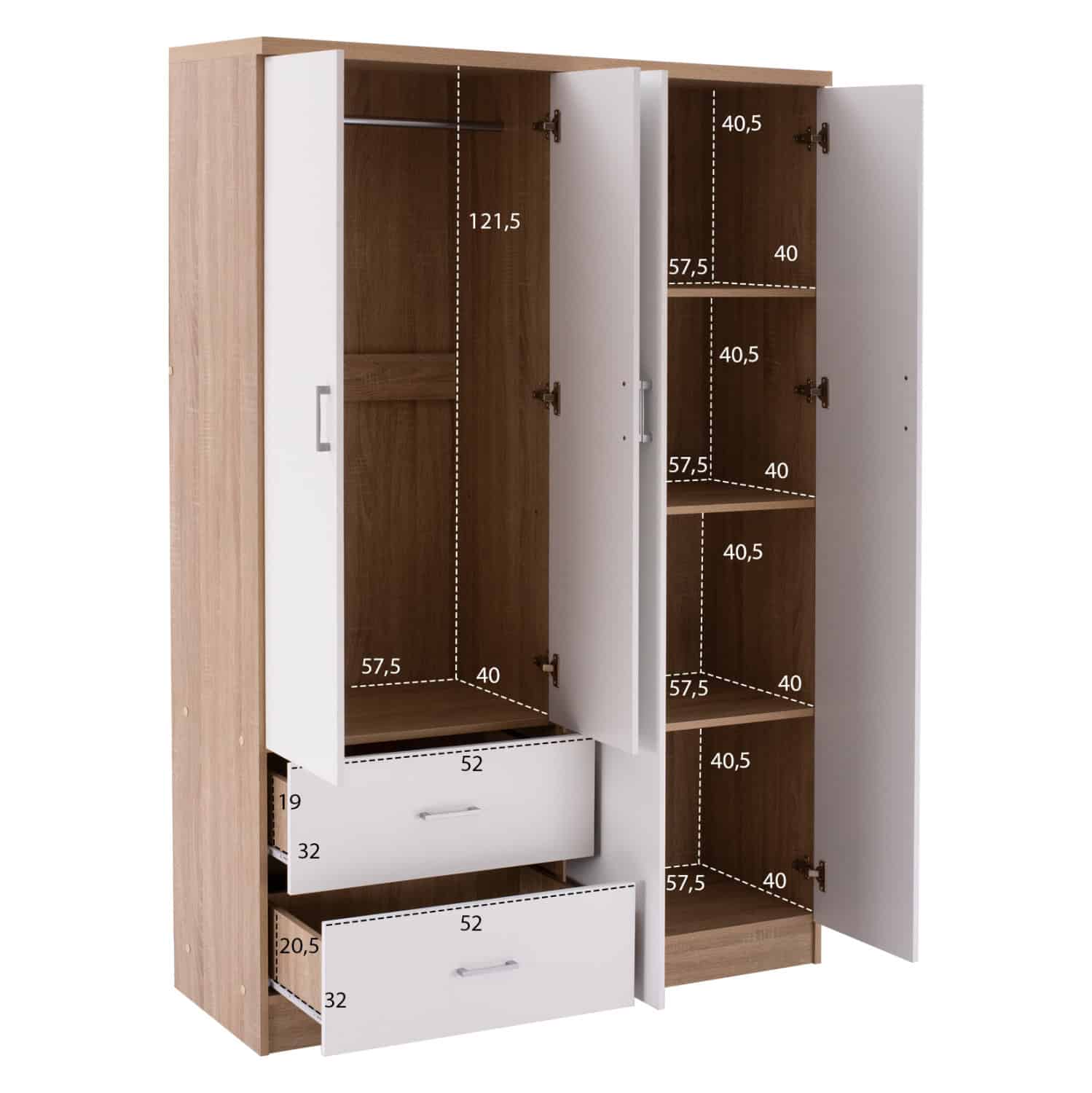 ΝΤΟΥΛΑΠΑ 4ΦΥΛΛΗ ME 2 ΣΥΡΤΑΡΙΑ BLAKELY HM339.06 SONAMA ΛΕΥΚΗ 120Χ42,5Χ180,5 εκ. 1τμχ - Image 3