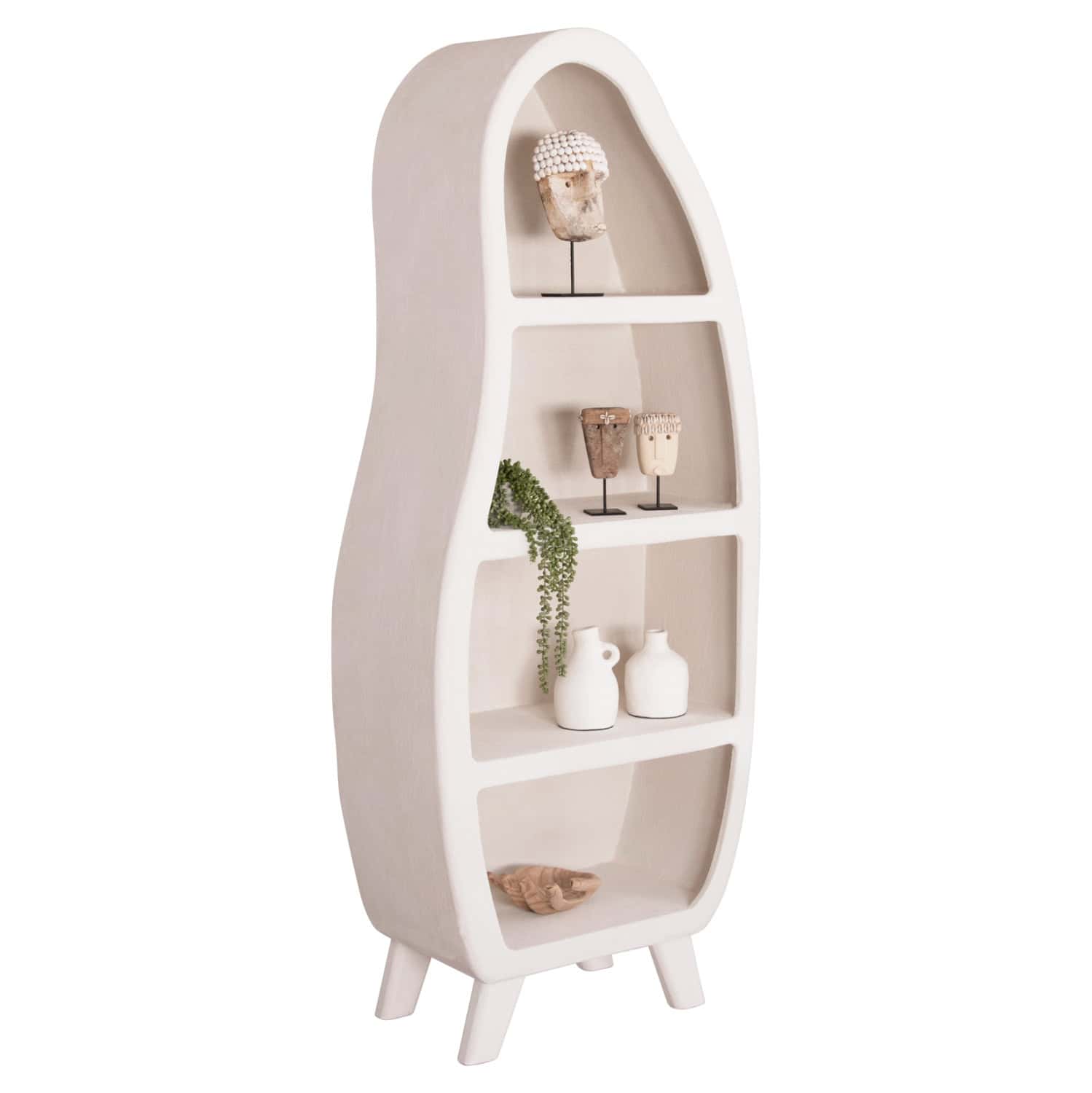 ΡΑΦΙΕΡΑ ΣΕΙΡΑ SANTORINI HM18067 MDF ΣΕ ΥΠΟΛΕΥΚΟ ΧΡΩΜΑ 80x38x196Υεκ. 1τμχ