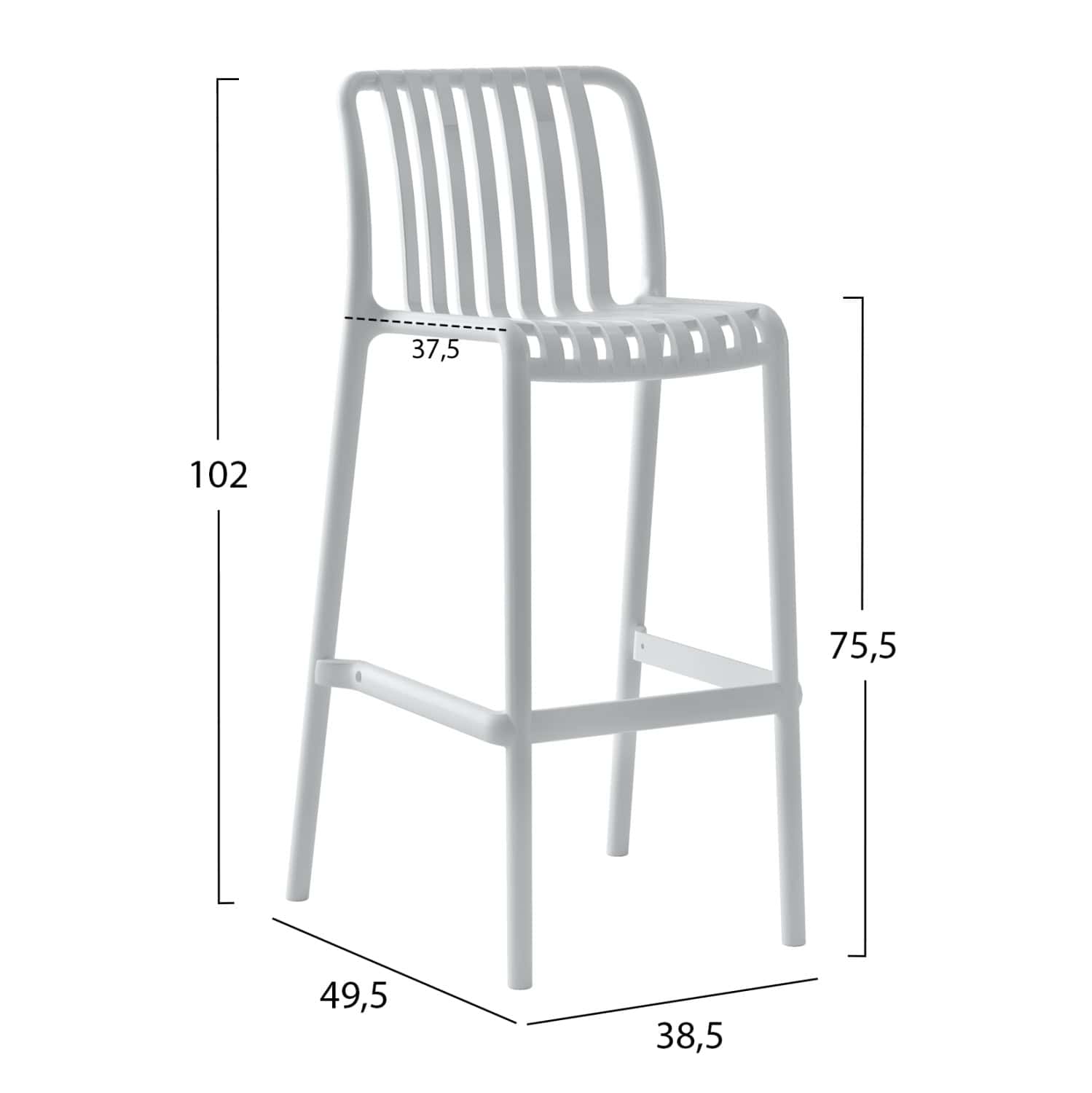 ΣΚΑΜΠΟ BAR ΠΟΛΥΠΡΟΠΥΛΕΝΙΟΥ CONVEE HM6098.01 ΛΕΥΚΟ 38,5x49,5x102Υεκ. 1τμχ - Image 2