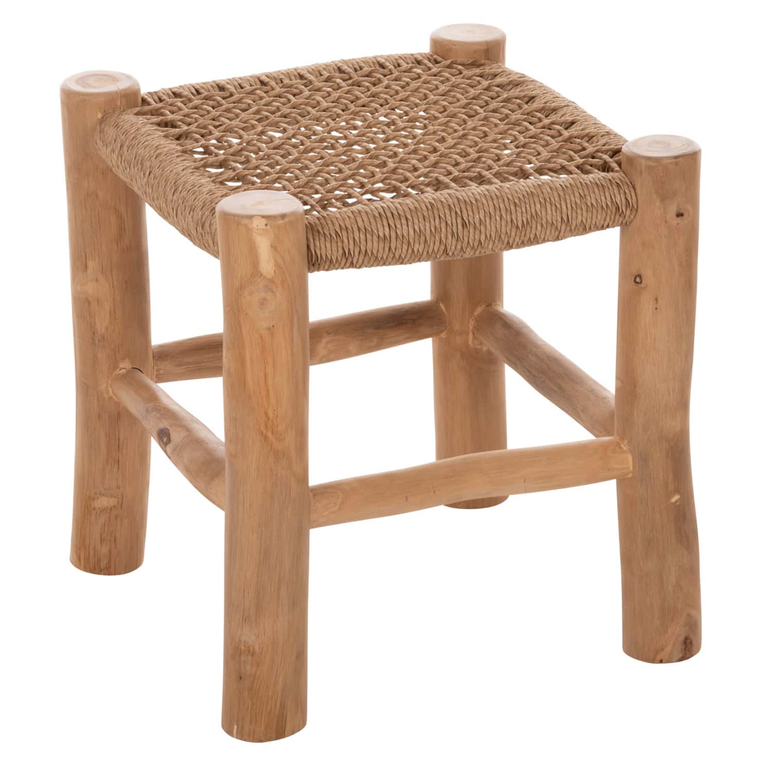 ΣΚΑΜΠΟ LONDER HM5987 ΞΥΛΟ ΤΕΑΚ ΚΑΙ ΣΥΝΘΕΤΙΚΟ RATTAN ΣΕ ΦΥΣΙΚΟ 38x38x40,5Υεκ. 1τμχ