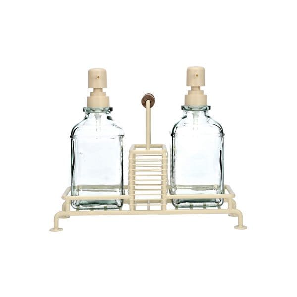 ESTIA ΔΟΧΕΙΑ ΥΓΡΟΥ ΠΙΑΤΩΝ ALLURE 2x300ml ΜΕ ΜΕΤΑΛΛΙΚΗ ΒΑΣΗ & ΘΗΚΗ ΓΙΑ ΣΦΟΥΓΓΑΡΙ IVORY