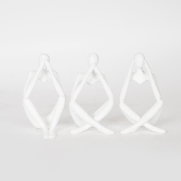 s/3 ΔΙΑΚΟΣΜΗΤΙΚΗ ΦΙΓΟΥΡΑ ΑΝΘΡΩΠΟΙ ΛΕΥΚΟ 22.5x5x13cm