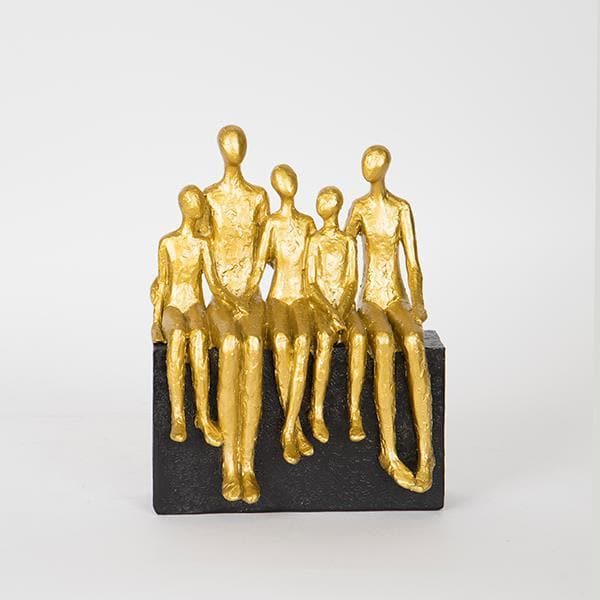 ΔΙΑΚΟΣΜΗΤΙΚΟ ΓΛΥΠΤΟ ΑΝΘΡΩΠΟΙ ΚΑΘΙΣΤΟΙ ΜΑΥΡΟ-ΧΡΥΣΟ 16.5x8.5x21.5cm