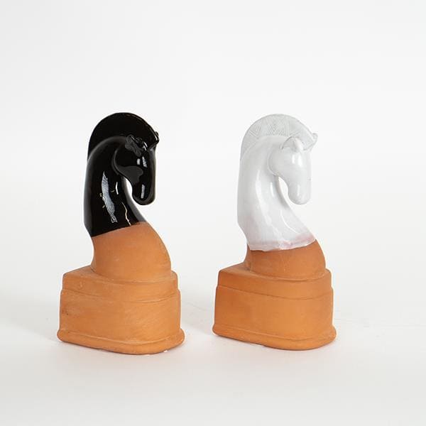 S/2 ΔΙΑΚΟΣΜΗΤΙΚΟ ΚΕΡΑΜΙΚΟ ΑΛΟΓΟ ΤΕΡΑΚΟΤΑ- ΜΑΥΡΟ-ΛΕΥΚΟ 8.5x7.7x17.5cm