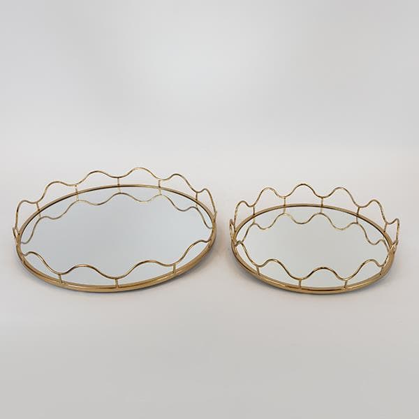 S/2 ΔΙΣΚΟΣ ΜΕΤΑΛΛΙΚΟΣ ΜΕ ΚΑΘΡΕΦΤΗ ΧΡΥΣΟΣ 39x5.5cm / 30.5x5.5cm