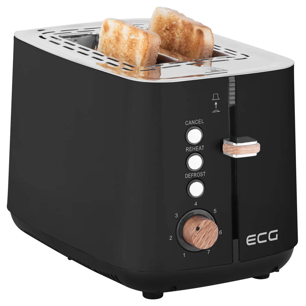 Φρυγανιέρα 2 Θέσεων Ανοξείδωτη Μαύρη ST2768 ECG