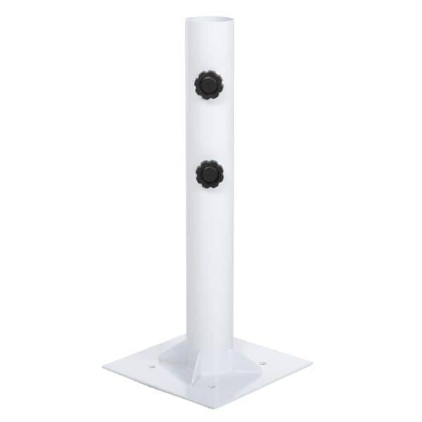 ΒΑΣΗ ΟΜΠΡΕΛΑΣ Φ60mm x 51Υεκ ΜΕΤΑΛΛΙΚΗ ΒΙΔΩΤΗ ΓΙΑ ΣΤΥΛΟ ΕΩΣ Φ60 HM6011 ΛΕΥΚΗ 1τμχ