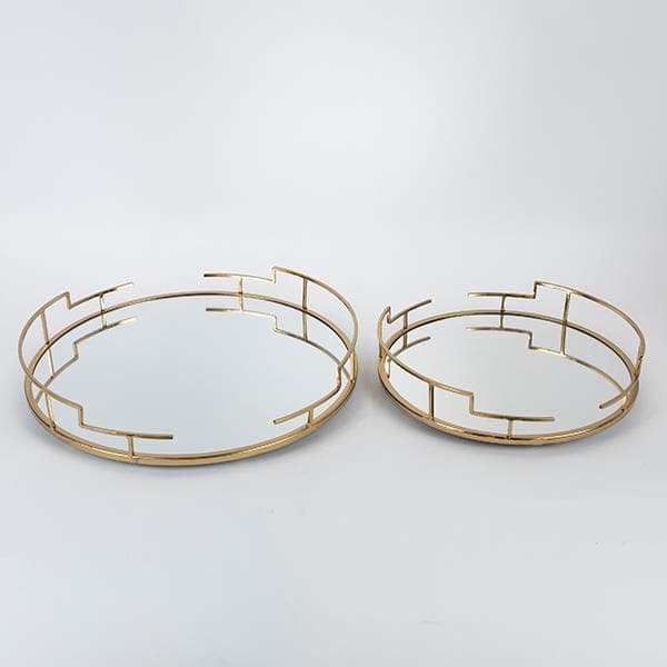 S/2 ΔΙΣΚΟΙ ΜΕΤΑΛΛΙΚΟΙ ΜΕ ΚΑΘΡΕΦΤΗ ΧΡΥΣΟΙ 39x5.5cm / 30.5x5.5cm