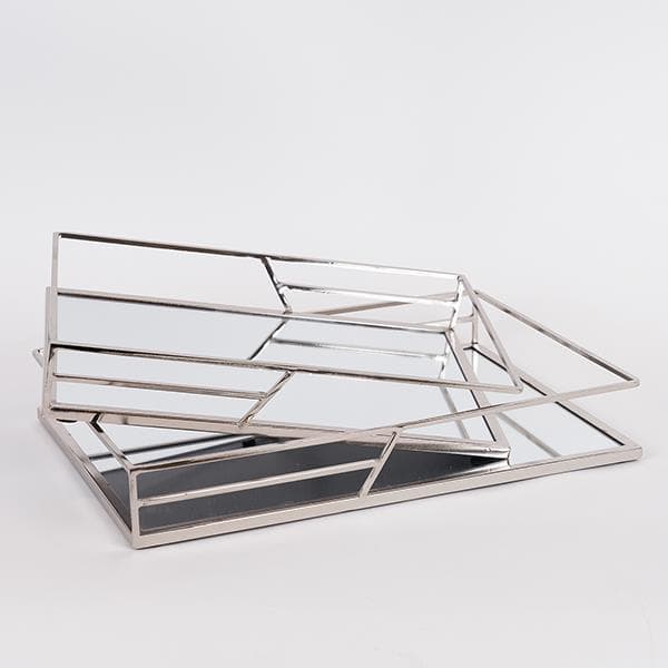 S/2 ΔΙΣΚΟΣ ΜΕΤΑΛΛΙΚΟΣ ΜΕ ΚΑΘΡΕΦΤΗ ΑΣΗΜΙ 35x25x5cm / 30.5x20.5x5cm