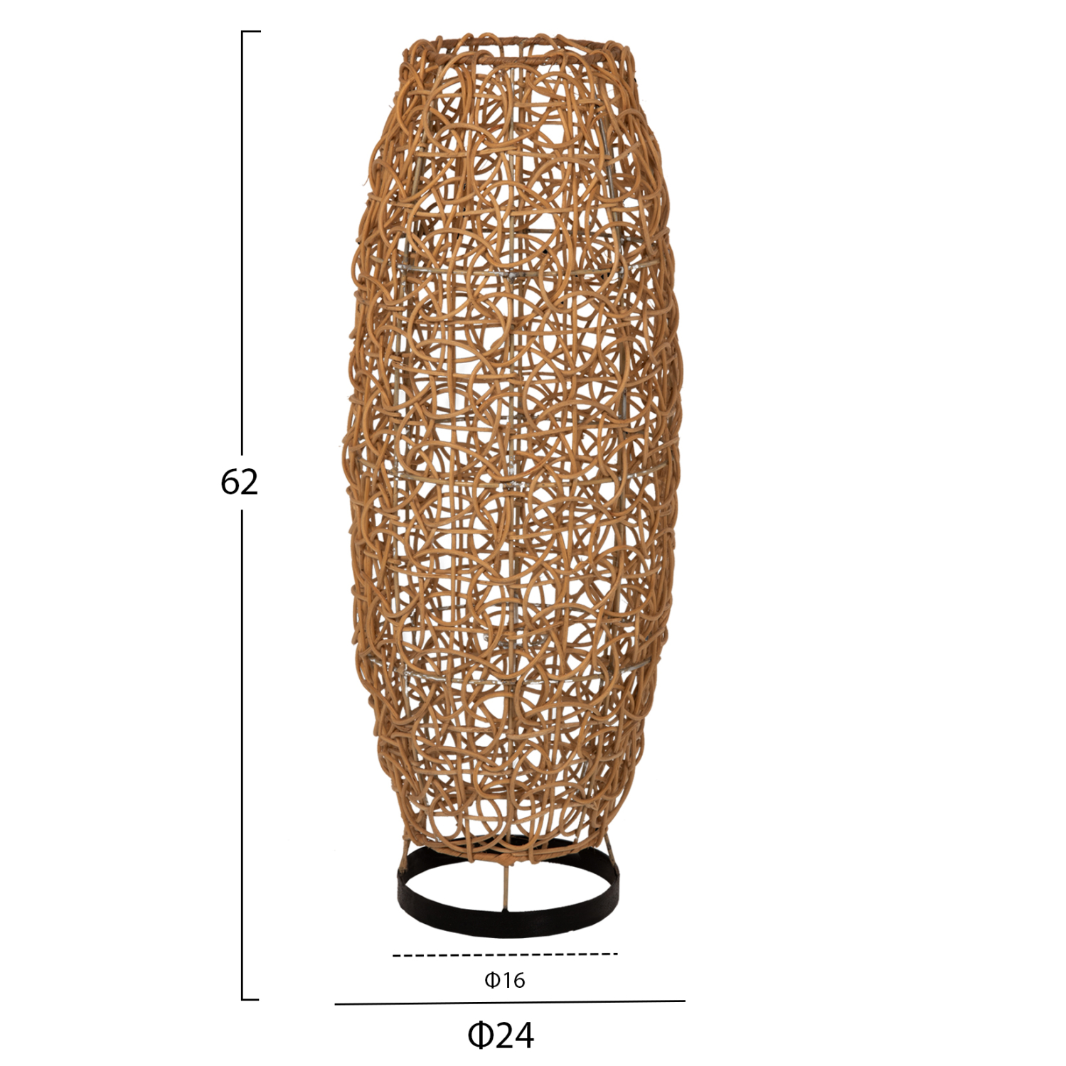 ΦΩΤΙΣΤΙΚΟ ΔΑΠΕΔΟΥ HM7877 RATTAN ΣΕ ΦΥΣΙΚΟ ΧΡΩΜΑ Φ24x62Yεκ. 1τμχ - Image 2