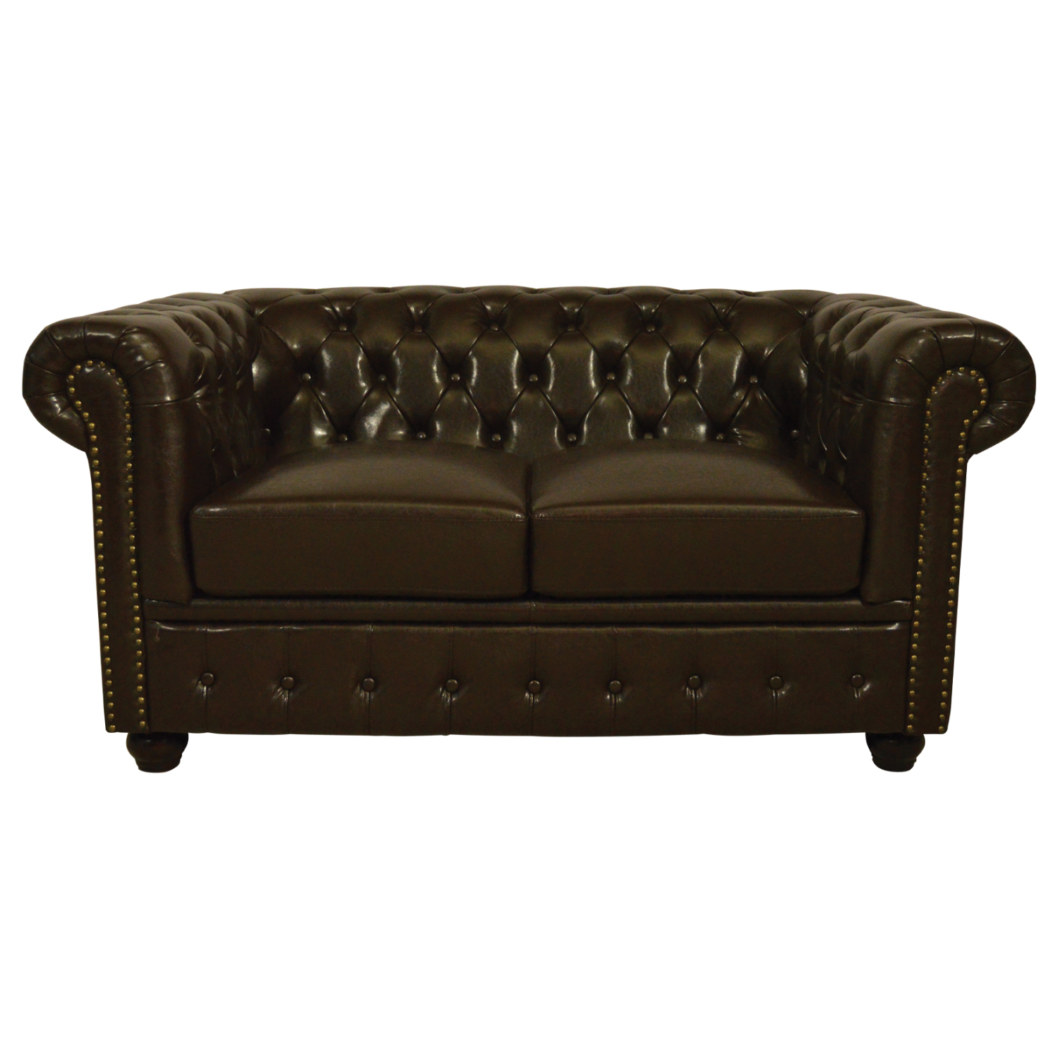 ΚΑΝΑΠΕΣ 2ΘΕΣΙΟΣ T.CHESTERFIELD HM3010.01 ΤΕΧΝΟΔΕΡΜΑ ΣΚΟΥΡΟ ΚΑΦΕ 155x90x73 εκ. 1τμχ