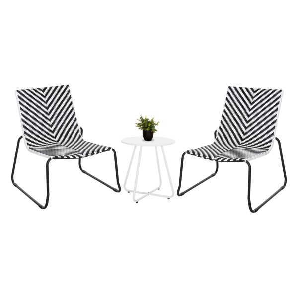 ΣΕΤ LOUNGE 3TMX ΕΞ.ΧΩΡΟΥ PONY HM21193.02 ΜΕΤΑΛΛΟ ΚΑΙ ΣΥΝΘ.RATTAN ΣΕ ΛΕΥΚΟ-ΜΑΥΡΟ 1τμχ