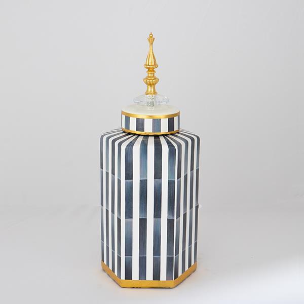 ΒΑΖΟ ΜΕ ΚΑΠΑΚΙ ΚΕΡΑΜΙΚΟ ΛΕΥΚΟ - ΜΑΥΡΟ - ΧΡΥΣΟ 14.5x12.5x35.5cm