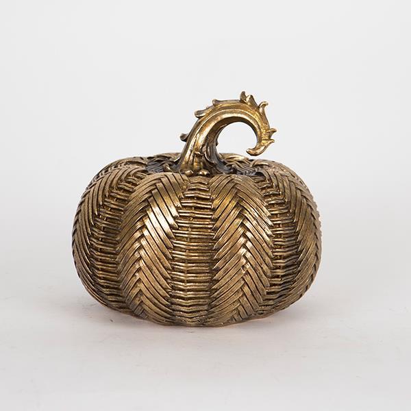 ΔΙΑΚΟΣΜΗΤΙΚΗ ΚΟΛΟΚΥΘΑ ΧΡΥΣΟ- ΜΑΥΡΟ 16.5x16.5x15cm