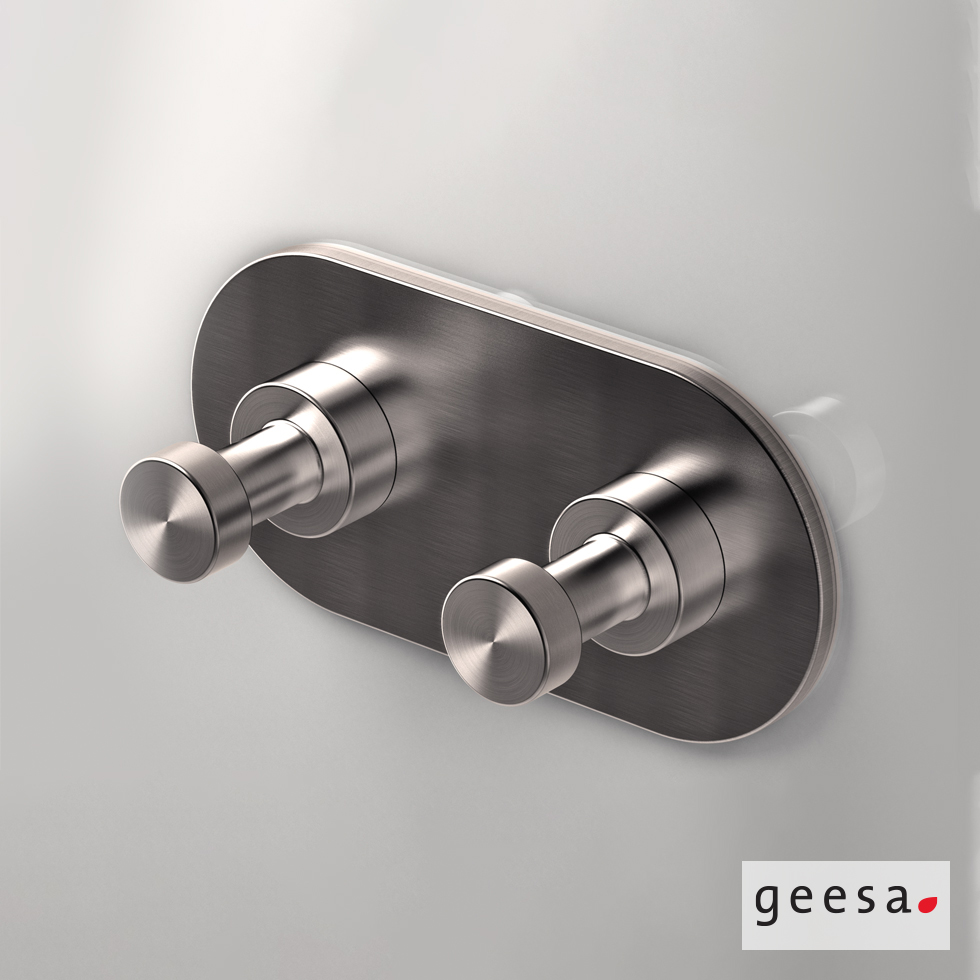 Άγκιστρο μπάνιου διπλό NEMOX Geesa Inox Λείο - Image 2