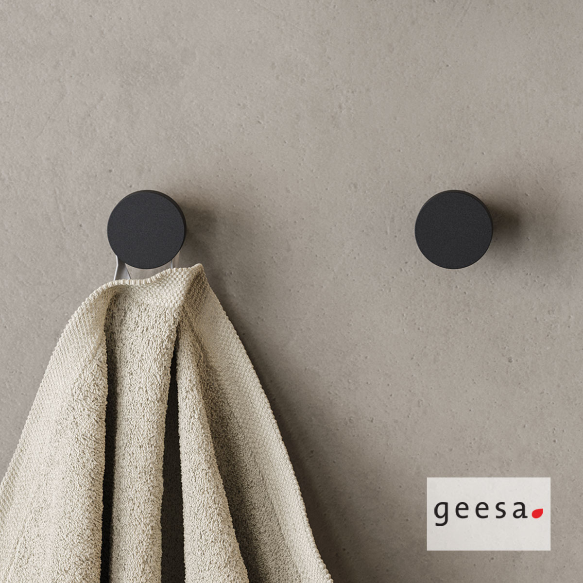 Άγκιστρο μπάνιου μονό 2εκ. Φ25 OPAL Geesa Black Matt - Image 2