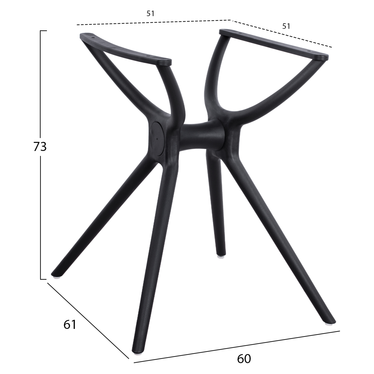 ΒΑΣΗ ΠΟΛΥΠΡΟΠΥΛΕΝΙΟΥ ΜΑΥΡΗ HM462.01 ΓΙΑ ΕΠΙΦΑΝΕΙΑ 80Χ80 1τμχ - Image 2