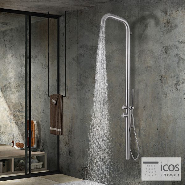 ΣΤΗΛΗ ΝΤΟΥΖ ETNA ΜΕ ΜΙΚΤΗ ICOS ΥΨΟΣ 179 εκ. INOX