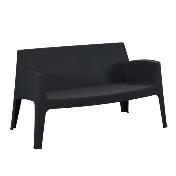 ΚΑΝΑΠΕΣ 2-ΘΕΣΙΟΣ ΠΟΛΥΠΡΟΠΥΛΕΝΙΟΥ SLEEK HM6366.02 ΧΡΩΜΑ ΜΑΥΡΟ 133x68x73Υεκ. 1τμχ