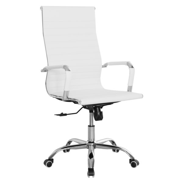 ΚΑΡΕΚΛΑ ΓΡΑΦΕΙΟΥ BOSS ΔΙΕΥΘΥΝΤΟΥ HM1059.32 ΛΕΥΚΟ PU ΠΟΔΙ ΧΡΩΜΙΟΥ 53x57x109Υεκ. 1τμχ