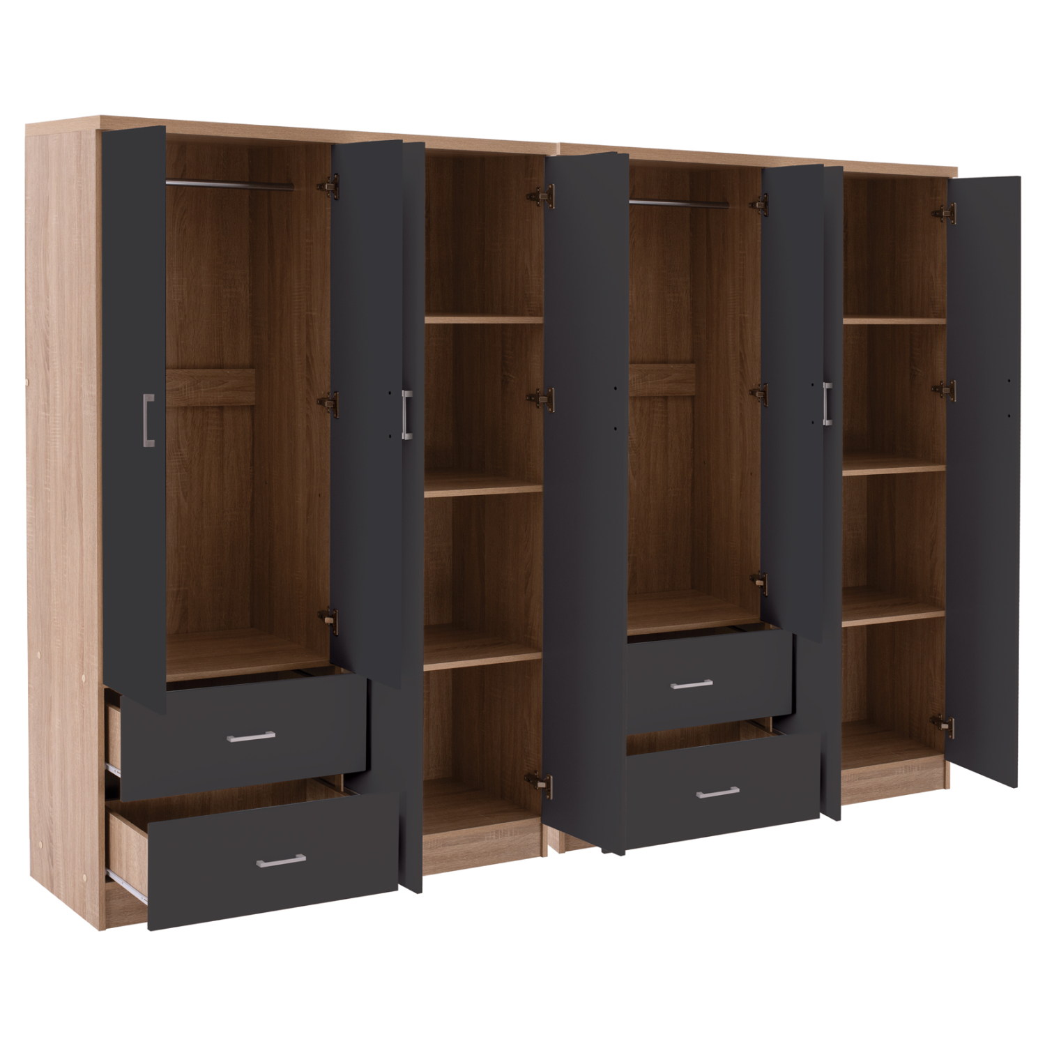 ΝΤΟΥΛΑΠΑ 8ΦΥΛΛΗ BRIANA HM21237.01 ΜΕΛΑΜΙΝΗ SONAMA & ΣΚΟΥΡΟ ΓΚΡΙ 241x42,5Χ180,5Υεκ. 1τμχ - Image 3