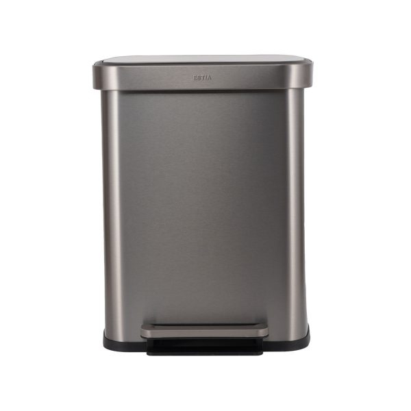 ESTIA ΚΑΔΟΣ ΑΠΟΡΡΙΜΑΤΩΝ FLATOP SOFT CLOSE 50lt ΜΑΤ ΙΝΟΞ